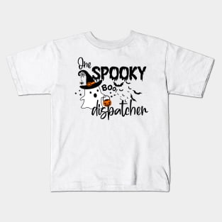 Spooky Dispatcher Halloween Thin Gold Line Kids T-Shirt